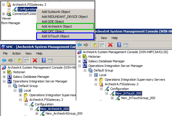 Adding FSGateway Objects for ArchestrA or InTouch