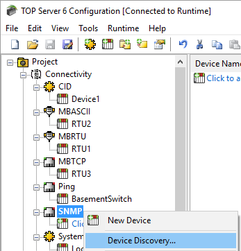 V6 SNMP Auto Discovery Right-Click Menu