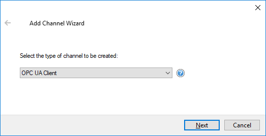 Screenshot - UA Client Driver Selection