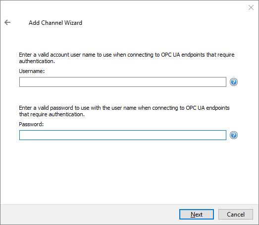 Screenshot - Defining UA Username & Password