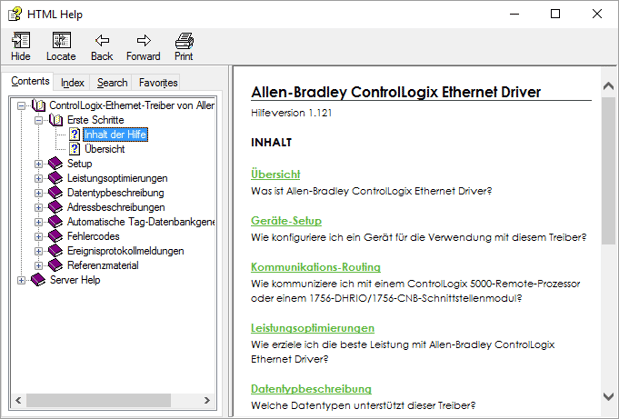 TOP Server V6 ControLogix Help File in German
