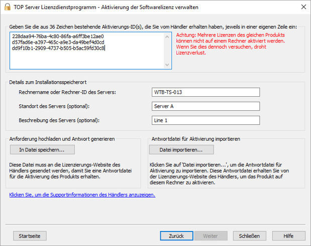 TOP Server V6 License Utility in German