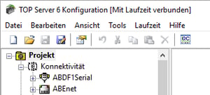TOP Server Menus and Project Tree in German