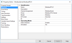 TOP Server Version 6 Standard Properties Editor