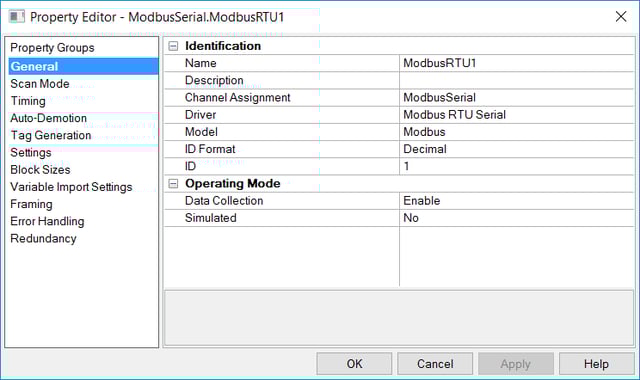 New TOP Server V6 Common Properties Editor
