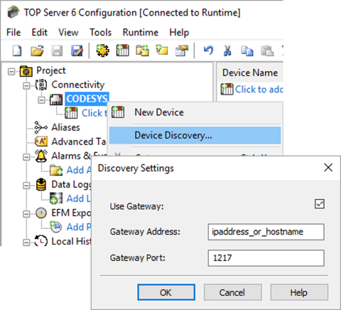CODESYS Device Discovery in TOP Server