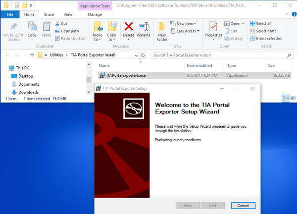 Installing the TIA Portal Exporter Utility