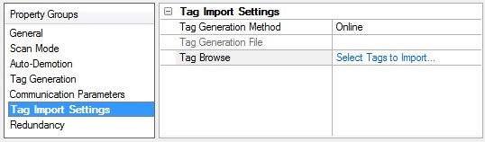 CODESYS Tag Import Settings