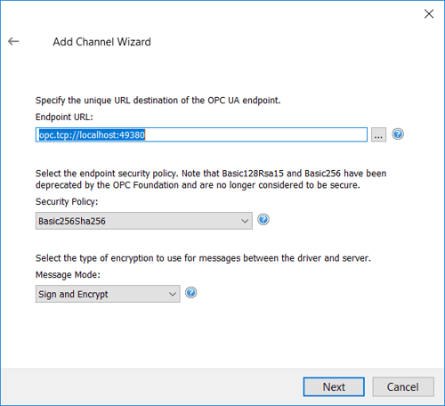 Screenshot -  TOP Server OPC UA Client Security