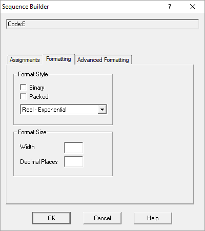 Screenshot - OmniServer Sequence Builder Exponential Real Format