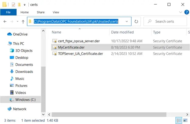 SLIKDA Discovery Server Trusted Certs