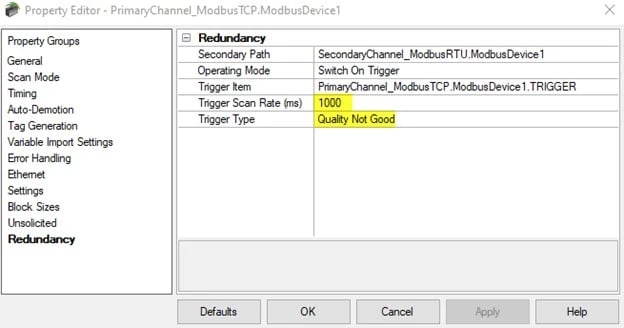 TOP Server Trigger Scan Rate