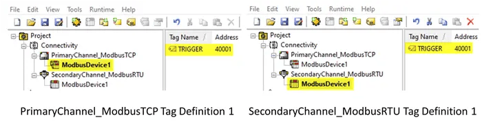 TOP Server Device1 Device 2 Triggers