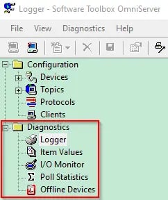 OmniServer Diagnostics Window