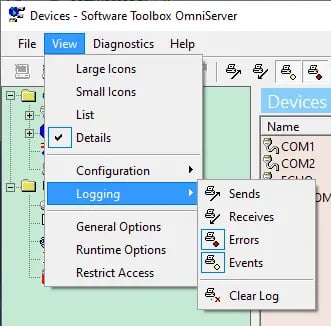 OmniServer Logging Event Type