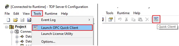 TOP Server Launch Quick Client