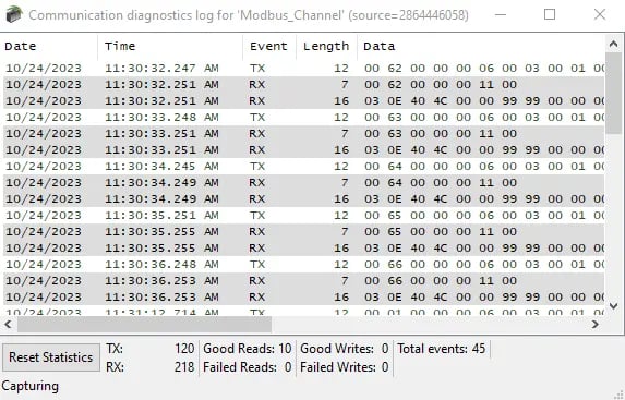 TOP Server Communication Diagnostics
