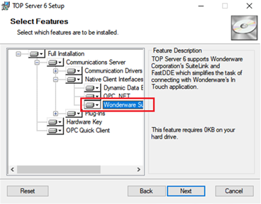 Screenshot_TOPServer_InstallationOptions_SuiteLink