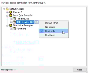 Screenshot - Read Only Access on a Specific Device