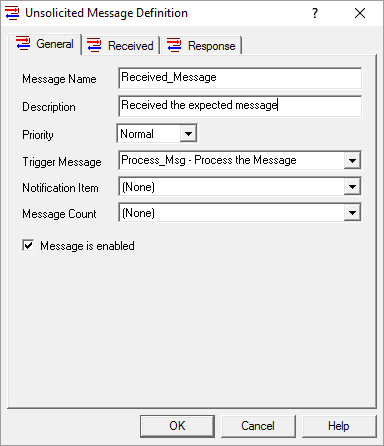 Screenshot - Sample Trigger Message from an OmniServer Unsolicited Message