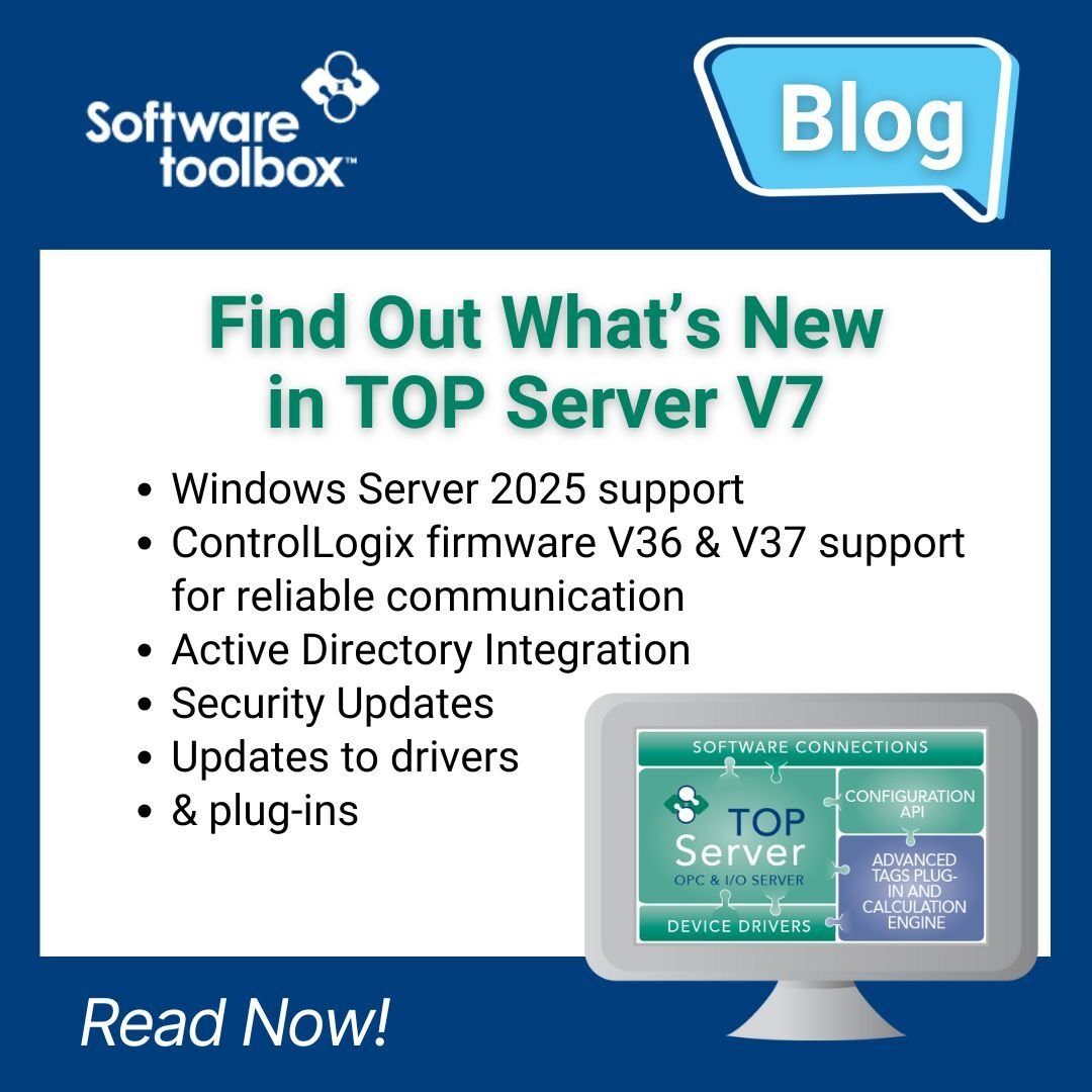 Discover what’s new in TOP Server V7, including Active Directory integration, Windows Server 2025 support, expanded Allen-Bradley compatibility, and enhanced security features—plus an introduction to Kepware Edge for modern container-based industrial deployments.