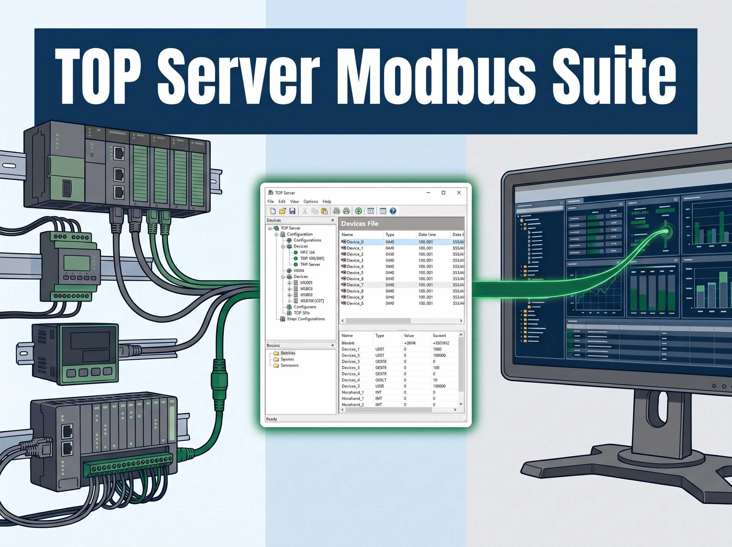 TOP Server Modbus TCP Ethernet Client/Server OPC Driver