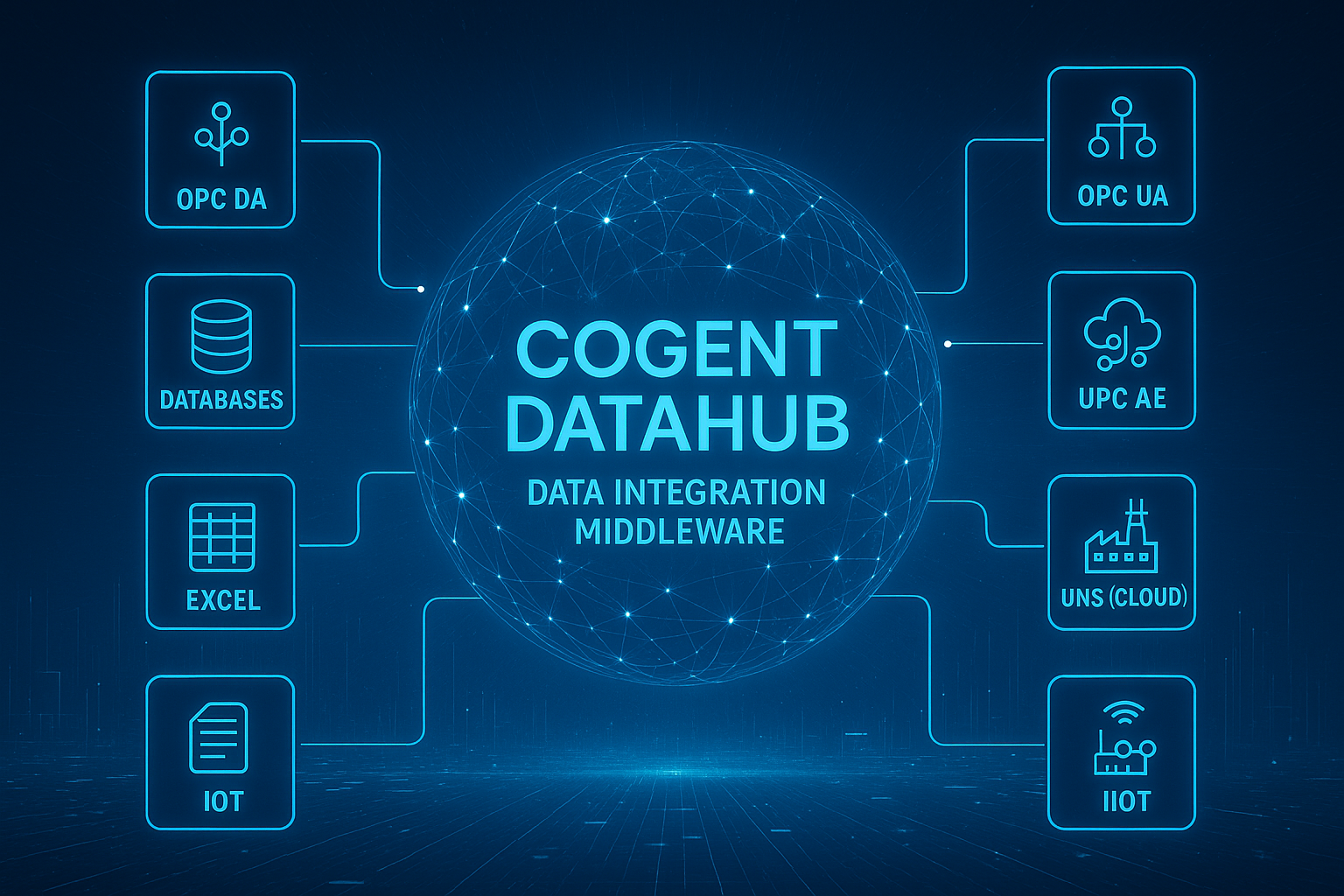 Cogent DataHub data integration middleware diagram