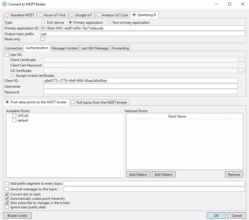 DataHub-MQTT-Sparkplug-B-Authentication-Tab