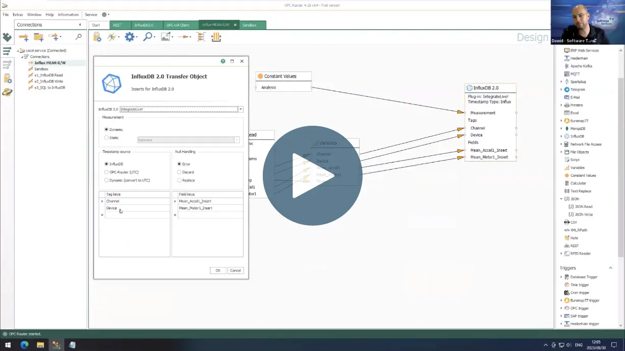 OPC Router with InfluxDB Integrate Live August 2023