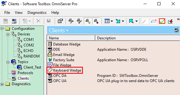 OmniServer Configuration Keyboard Wedge Feature