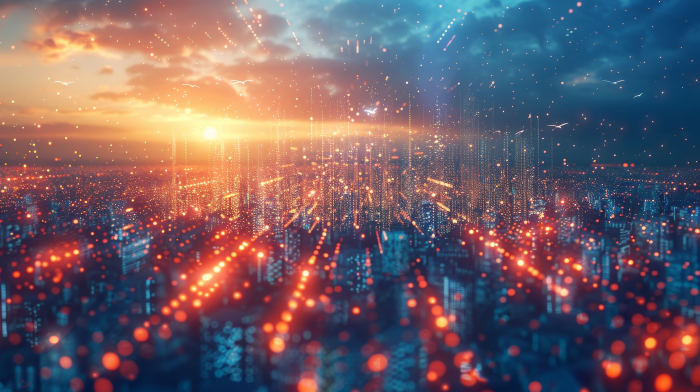 Birds Flying Digital Data Graphic