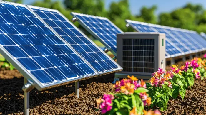 Heat Pump Solar Panels Sustainability Graphic