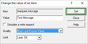 Simulating Bad Item Quality using OmniServer Item Values Window
