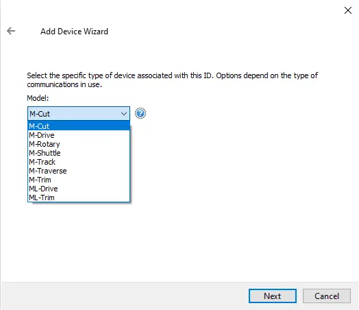 Screenshot Contrex M Series Device Models