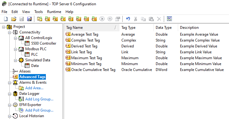TOP Server Advanced Tags Plug-In Example Configuration