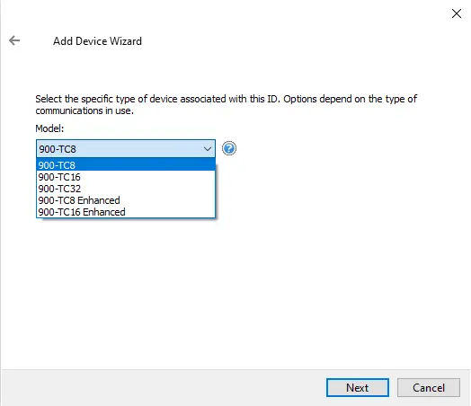 Screenshot AB Bulletin 900 Device Models