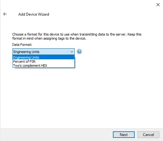 Screenshot Analog Devices Data Format