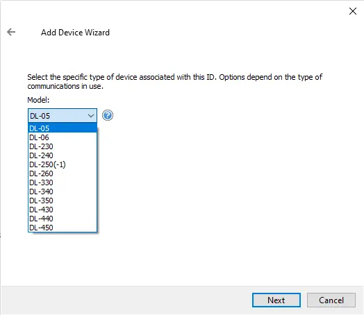 Screenshot AutomationDirect Suite DirectNET Serial Device Models