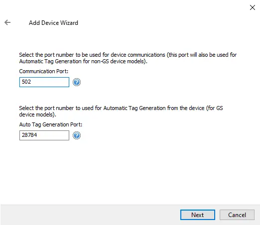 Screenshot AutomationDirect Suite EBC Ethernet Port Number