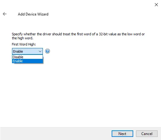 Screenshot AutomationDirect Suite Productivity Series Ethernet Word Order