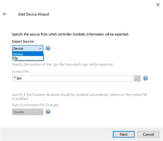 Screenshot Beckhoff TwinCAT Tag Import