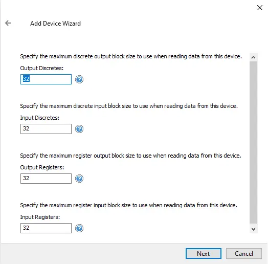 Screenshot Busware Ethernet Block Size