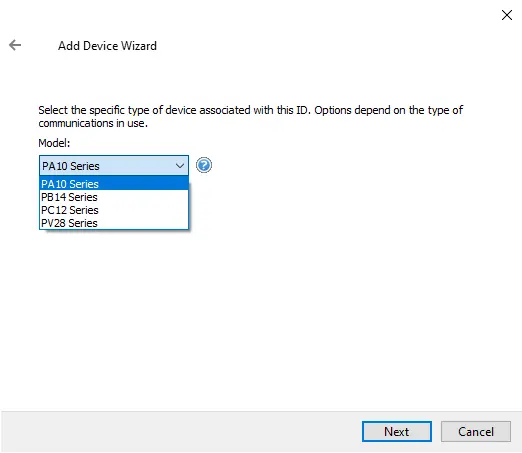 Screenshot Cutler Hammer ELC Serial Device Models