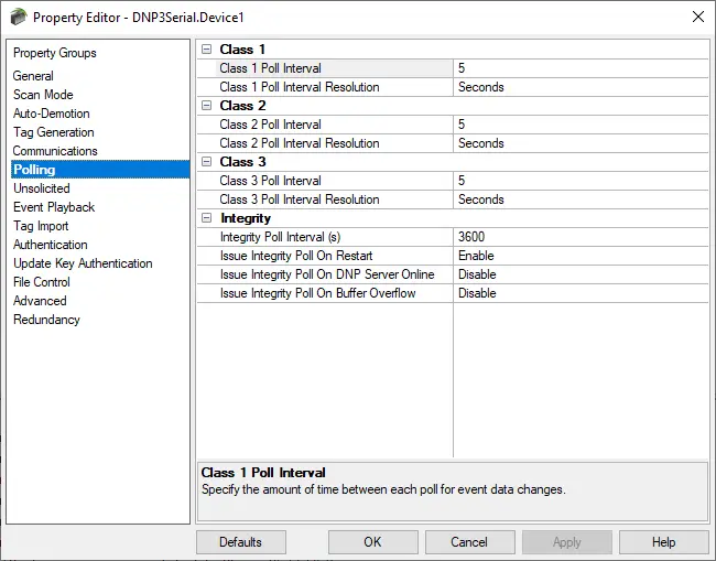 Screenshot DNP Suite DNP Serial Polling