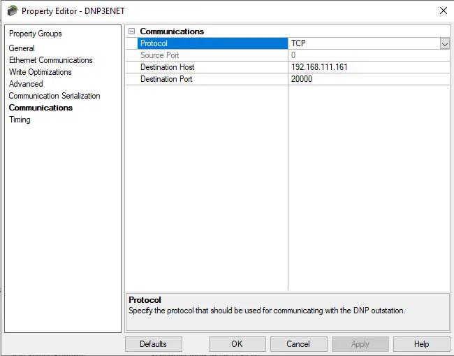 TOP Server DNP Suite IP and Port Configuration