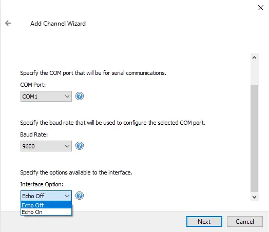Screenshot Dataforth isoLynx Echo Setting