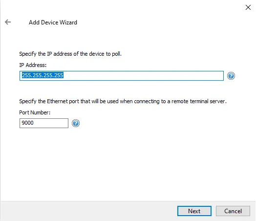 Screenshot Dataforth isoLynx IP and Port Number