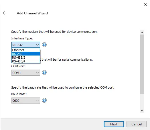 Screenshot Dataforth isoLynx Interface Type