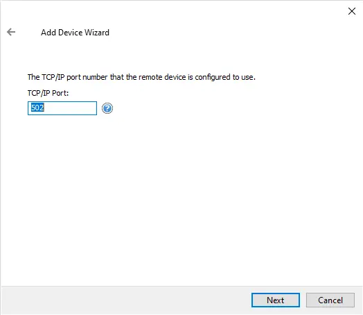 Screenshot Honeywell UDC Ethernet TCP Port