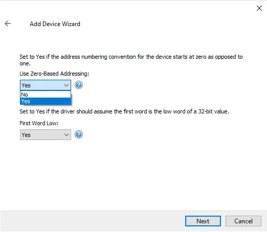 Screenshot Honeywell UDC Serial Address Base Word Order